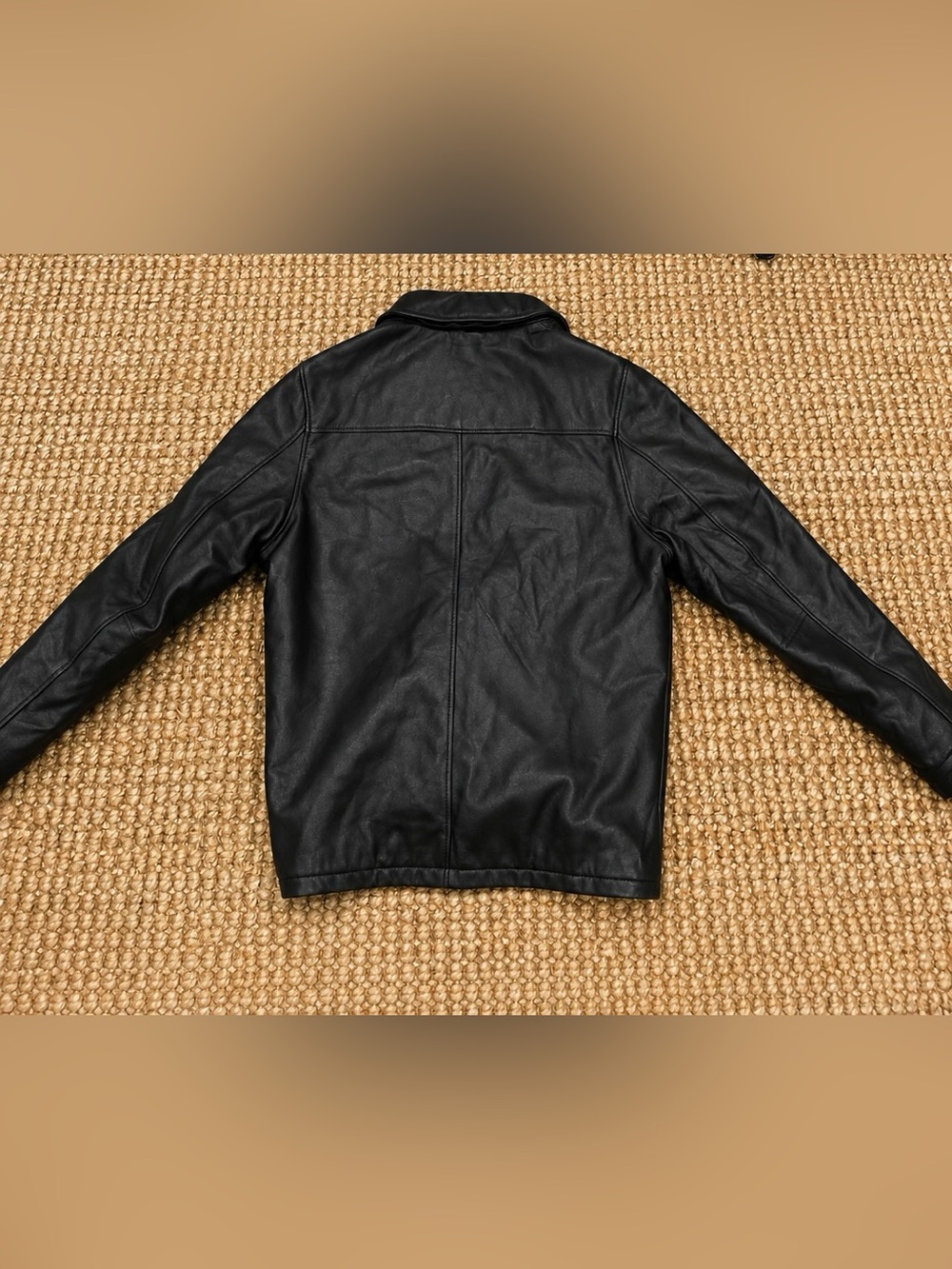 IZOD Genuine Lamb Leather Jacket Black Full Zip Men’s Large L - Picture 2 of 4